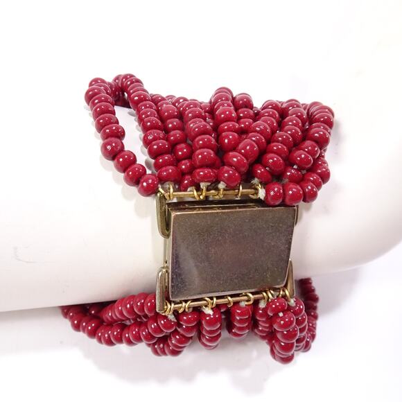 Neiman Marcus Lee Angel Women's Seed Bead Multi Strand Clasp Bracelet NWT 298 - Picture 6 of 10